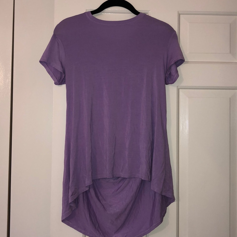 Hard Tail Purple High Low Open Back Workout Top
